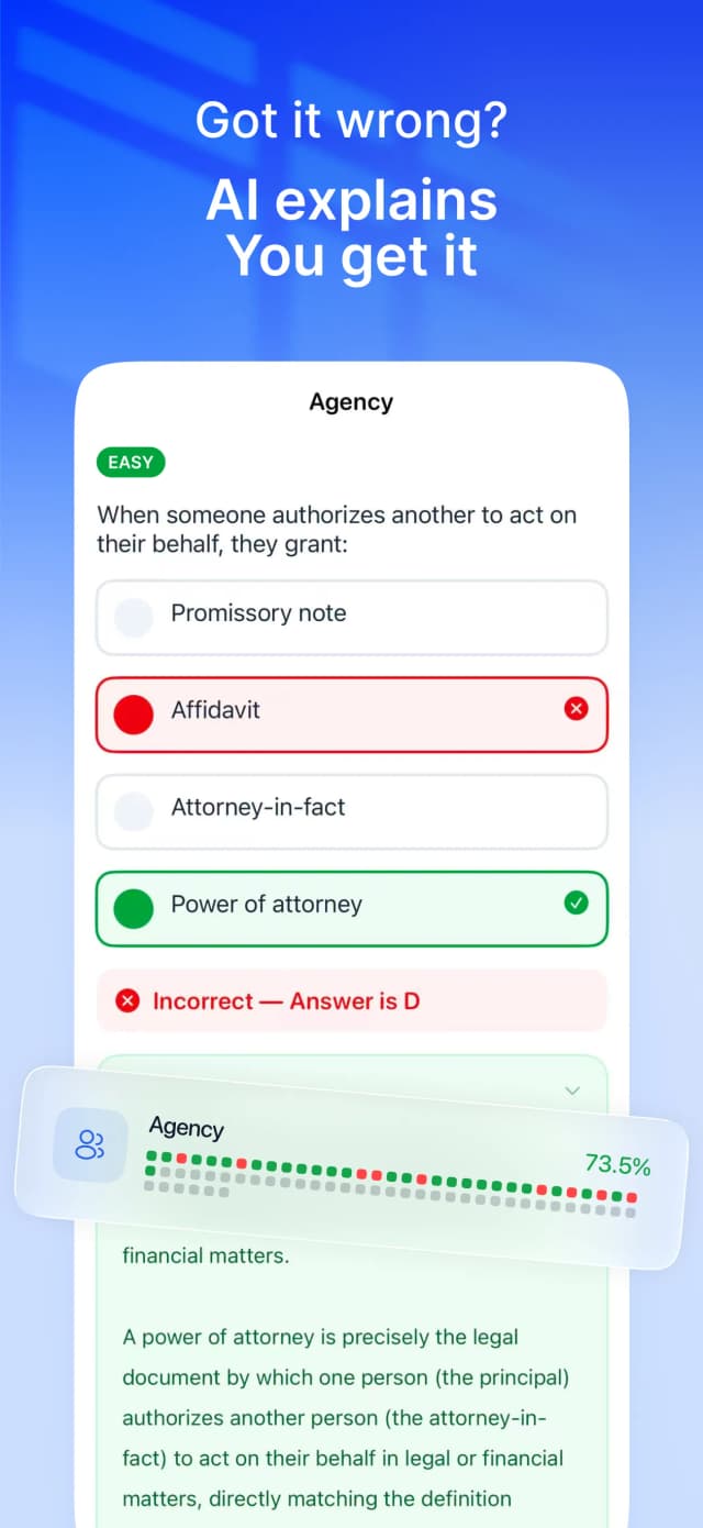 AI-powered answer explanation with detailed analysis and topic mastery tracking