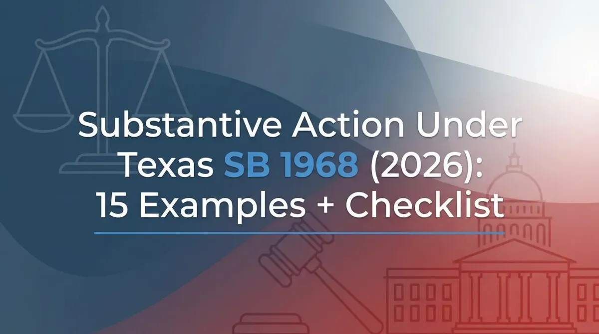 Substantive Action” Under Texas SB 1968 (2026): 15 Examples + Checklist