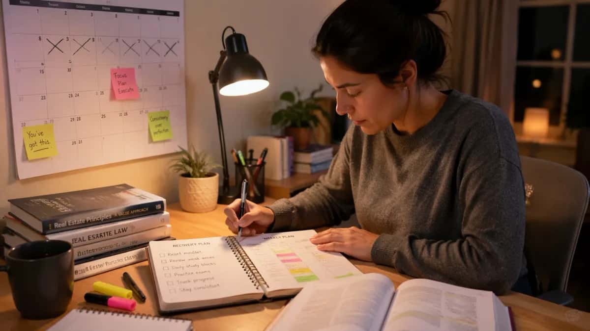 How to Rebuild a Real Estate Exam Study Routine After a Week With Almost No Progress
