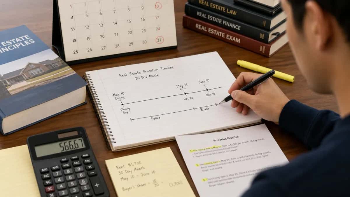 How to Study Real Estate Proration Questions by Drawing the Timeline First: A Practical Study Loop