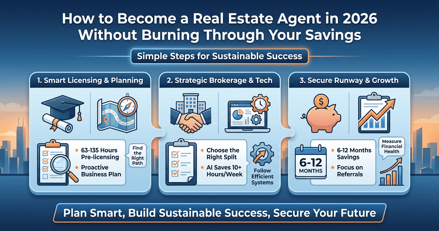 How to Become a Real Estate Agent in 2026 Without Burning Through Your Savings