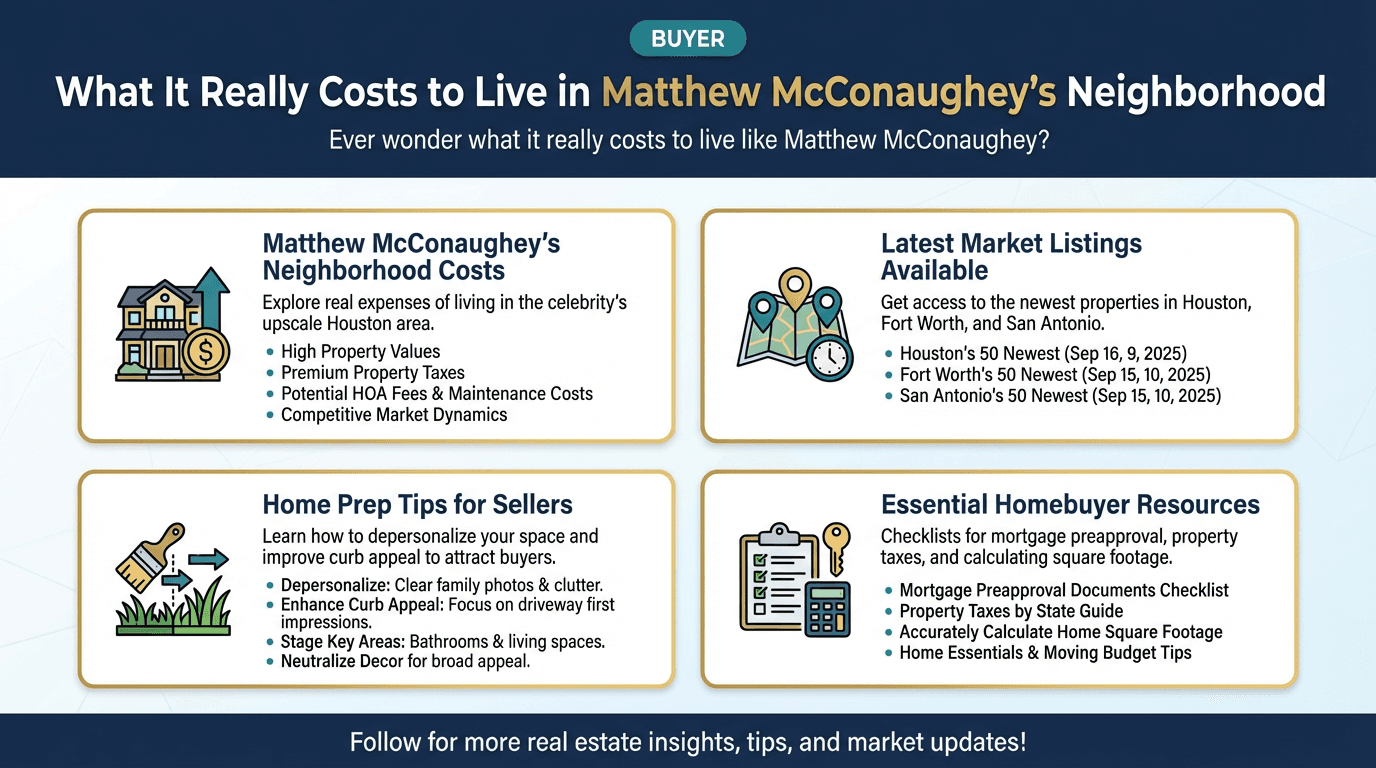 What It Really Costs to Live in Matthew McConaugheyâs Neighborhood - Free real estate infographic