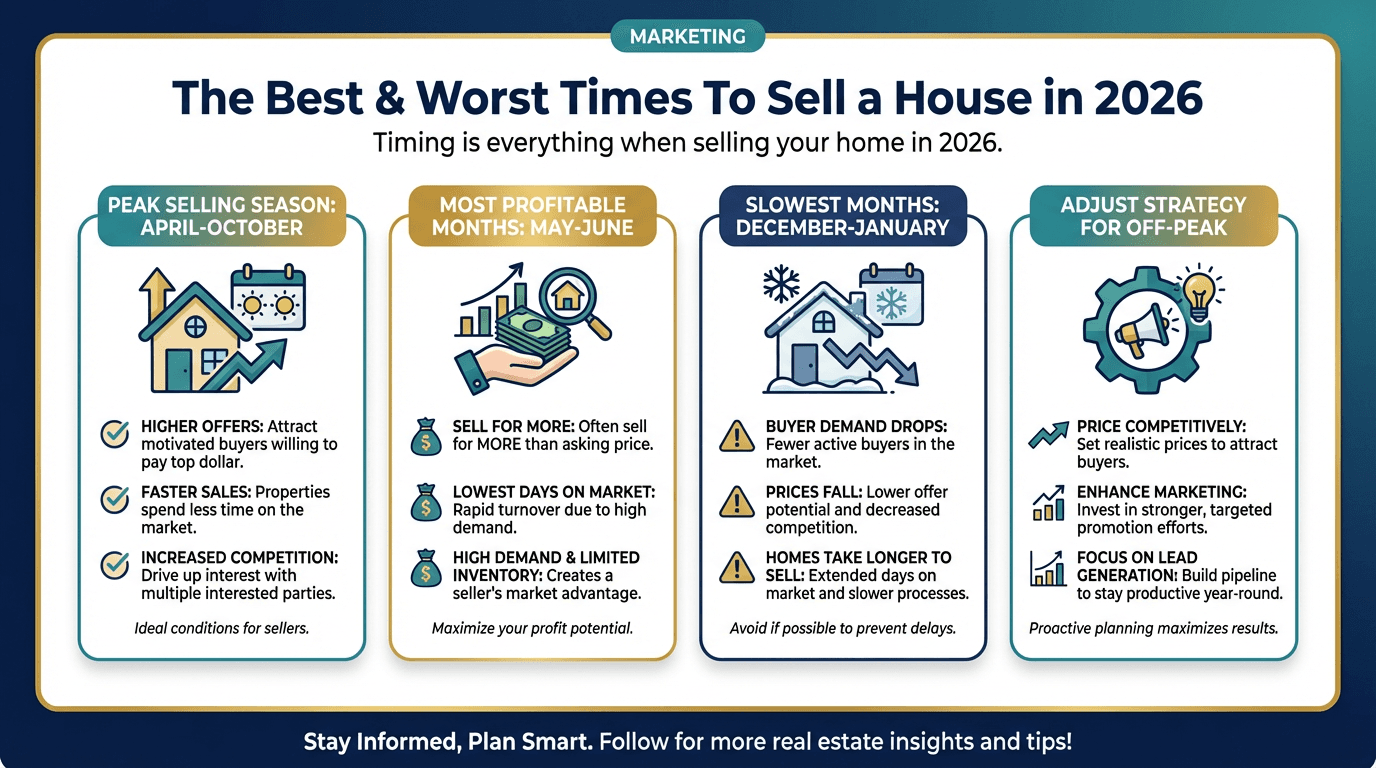 The Best & Worst Times To Sell a House in 2026 - Free real estate infographic
