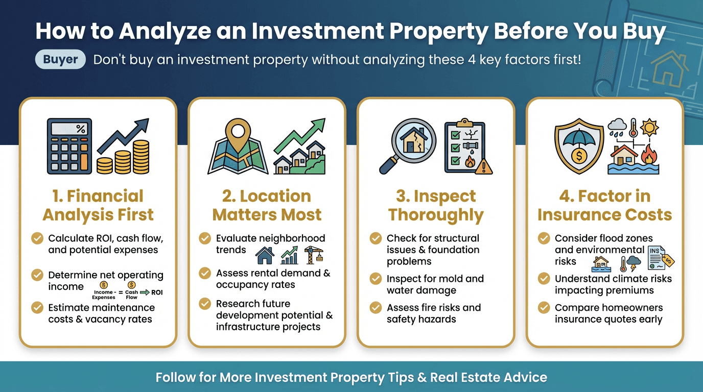How to Analyze an Investment Property Before You Buy - Free real estate infographic