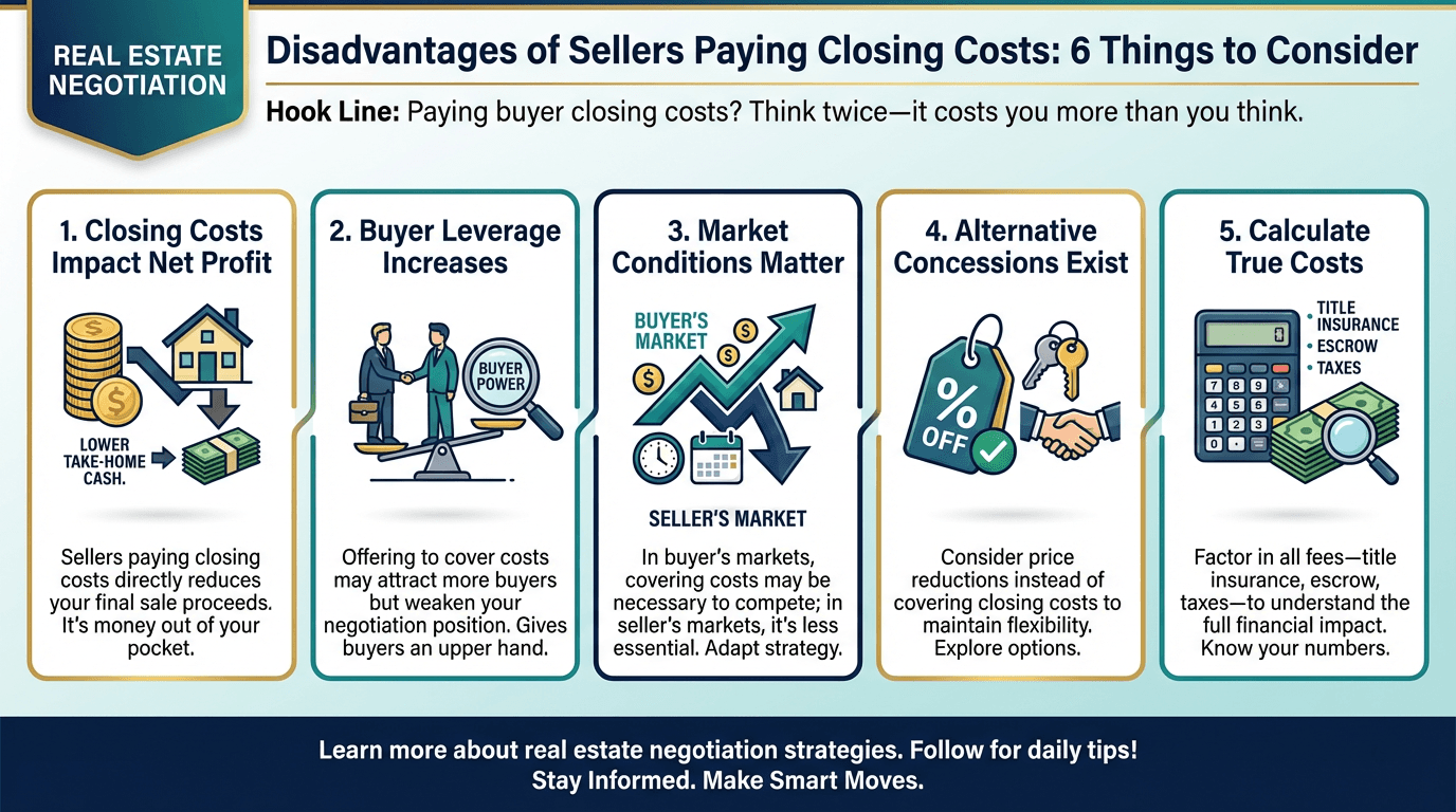Disadvantages of Sellers Paying Closing Costs: 6 Things to Consider - Free real estate infographic