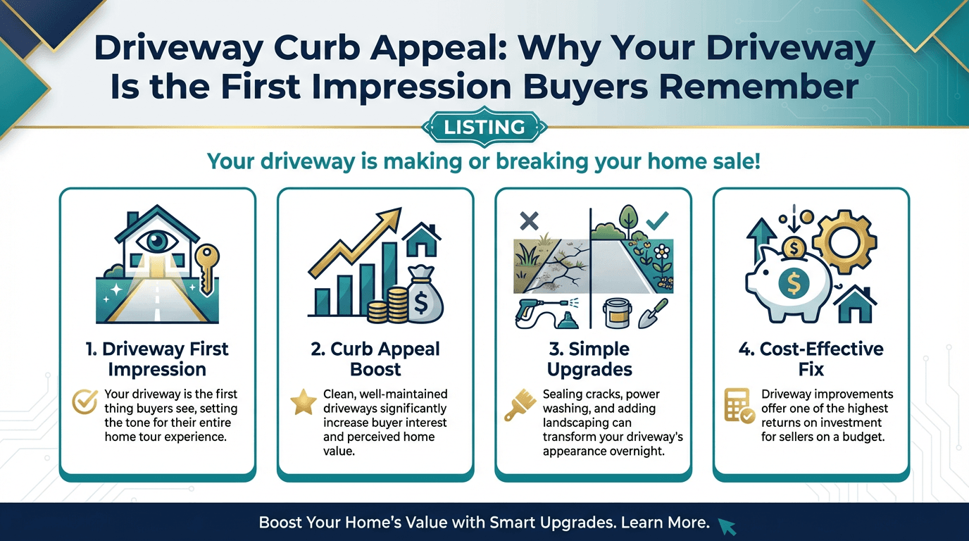 Driveway Curb Appeal: Why Your Driveway Is the First Impression Buyers Remember - Free real estate infographic