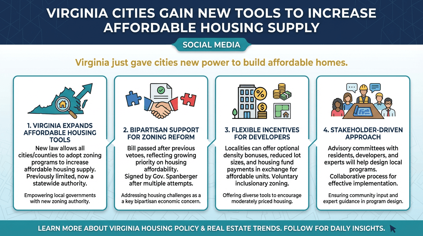 Virginia cities gain new tools to increase affordable housing supply - Free real estate infographic