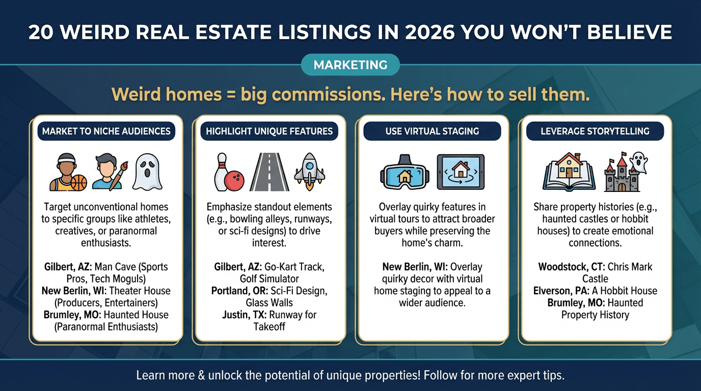 20 Weird Real Estate Listings in 2026 You Won’t Believe - Free real estate infographic