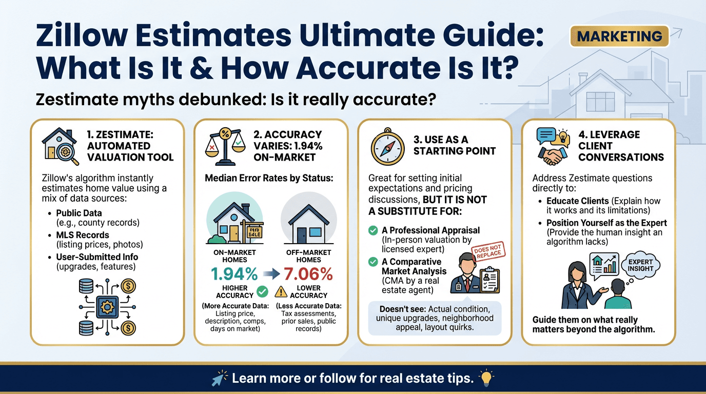 Zillow Estimates Ultimate Guide: What Is It & How Accurate Is It? - Free real estate infographic