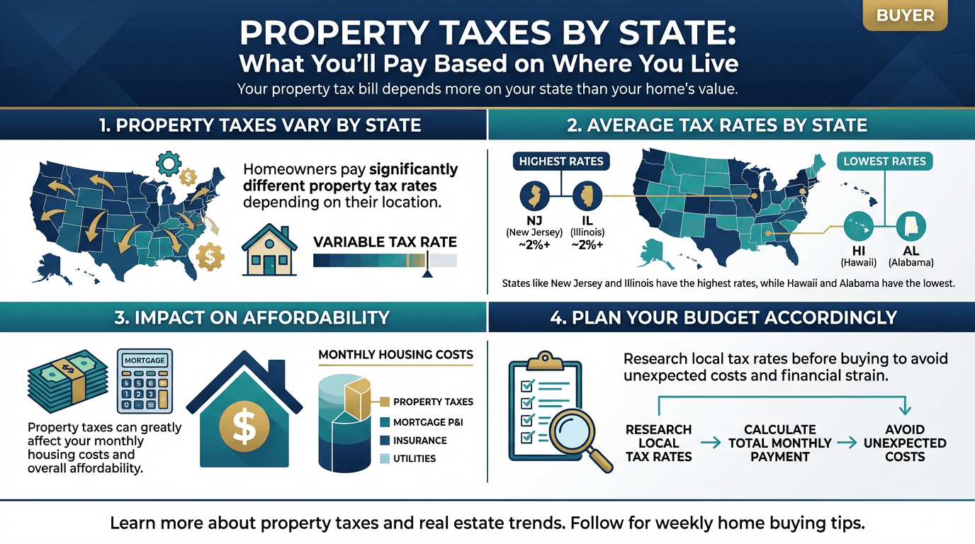 Property Taxes by State: What Youâll Pay Based on Where You Live - Free real estate infographic