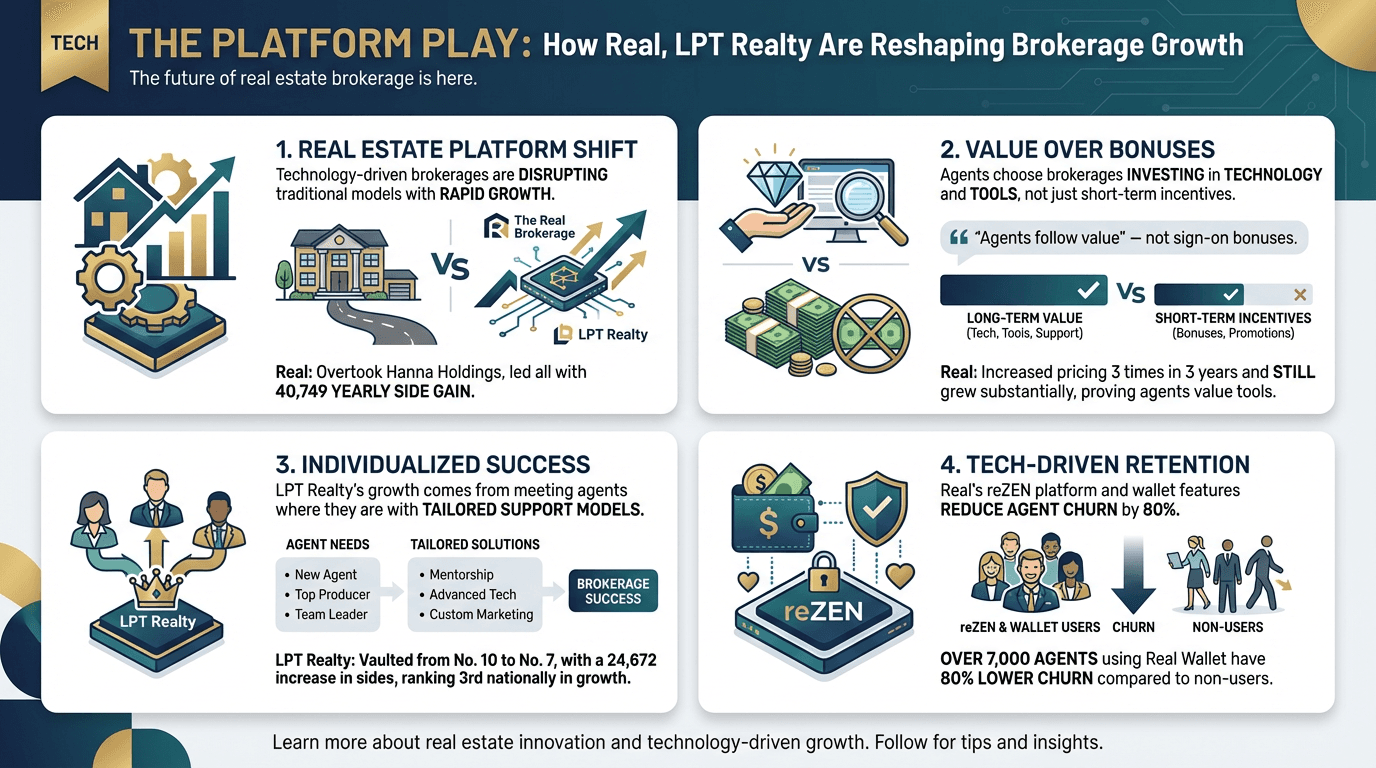 The platform play: How Real, LPT Realty are reshaping brokerage growth - Free real estate infographic