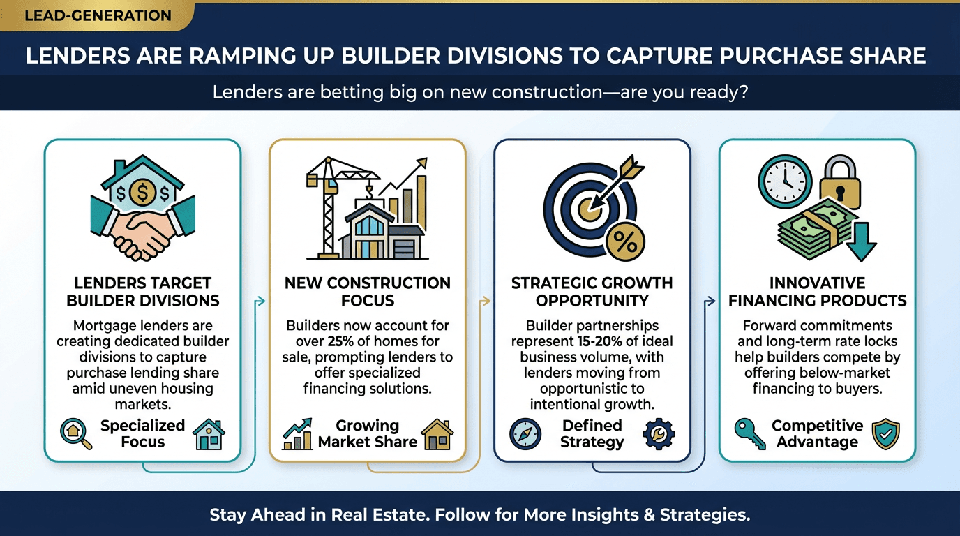 Lenders are ramping up builder divisions to capture purchase share - Free real estate infographic