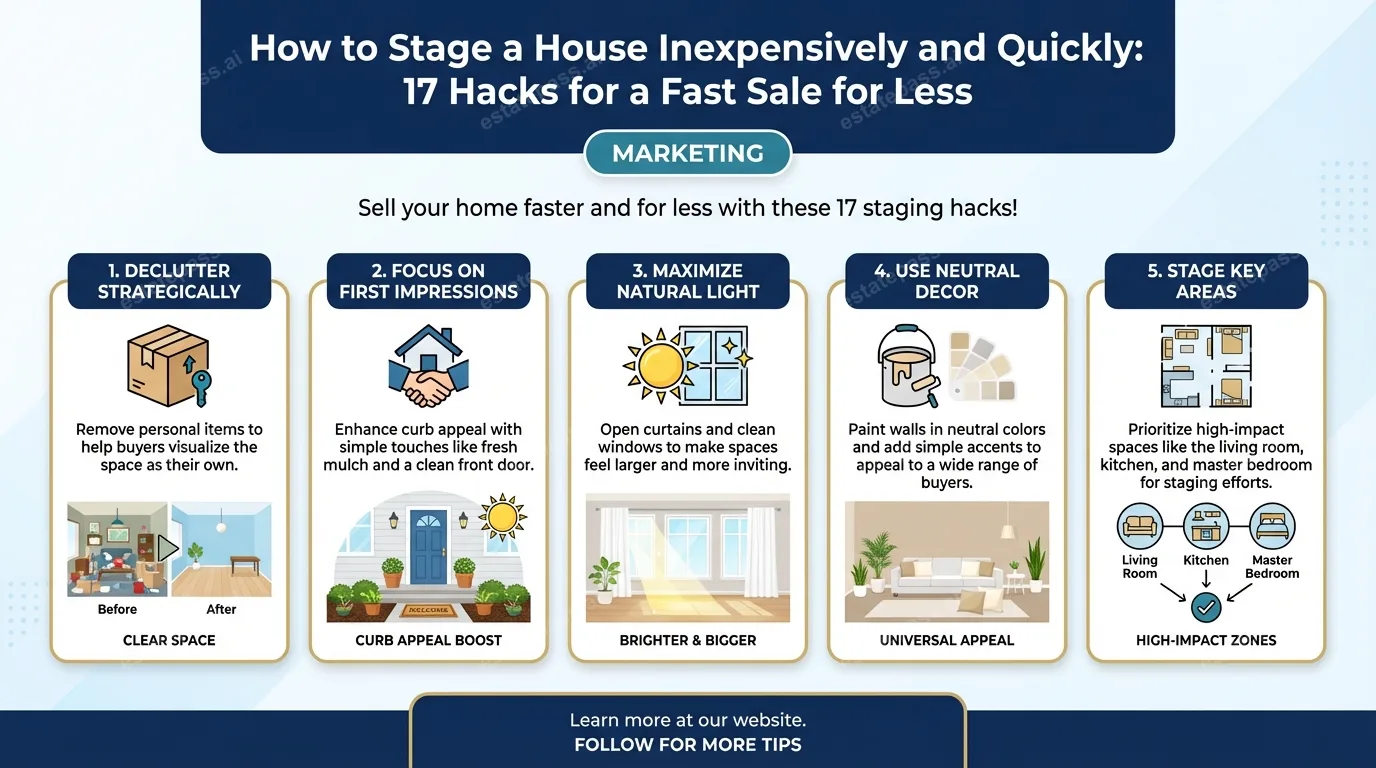 How to Stage a House Inexpensively and Quickly: 17 Hacks for a Fast Sale for Less