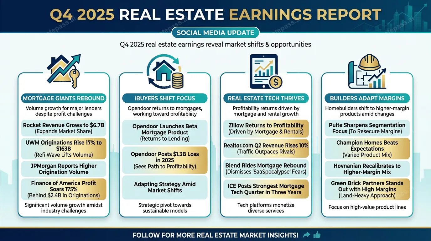 Q4 2025 earnings for publicly traded mortgage, real estate and homebuilder companies