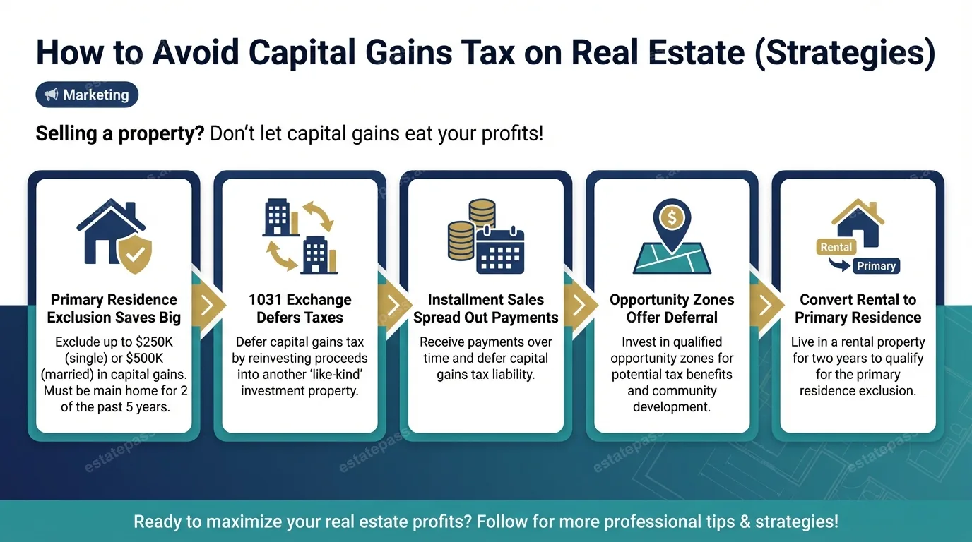 How to Avoid Capital Gains Tax on Real Estate (Strategies)