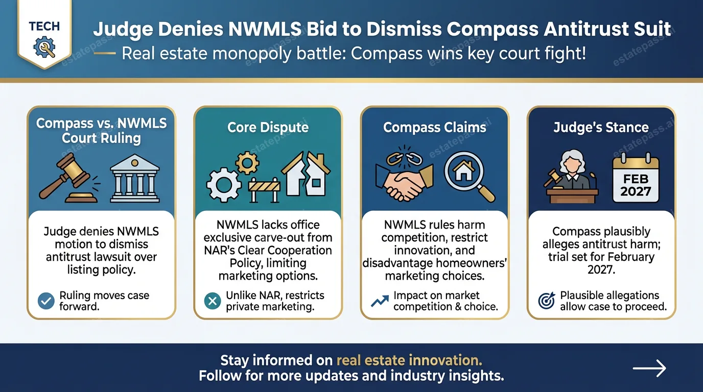 Judge denies NWMLS bid to dismiss Compass antitrust suit