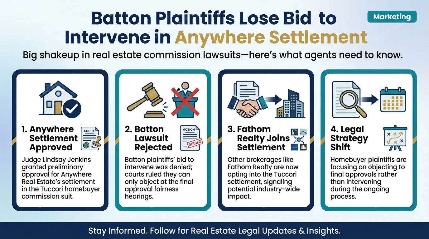 Batton plaintiffs lose bid to intervene in Anywhere settlement