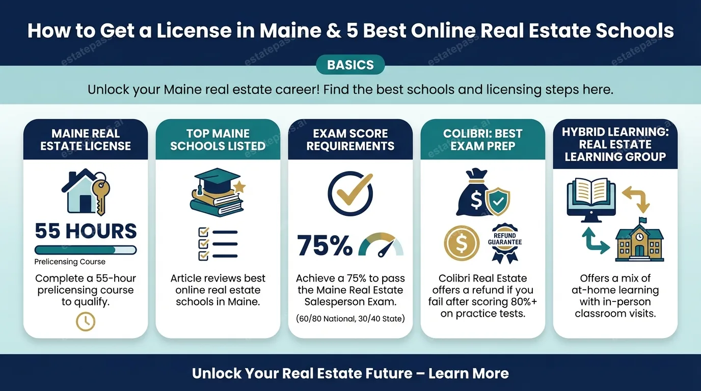 How to Get a License in Maine & 5 Best Online Real Estate Schools in ME