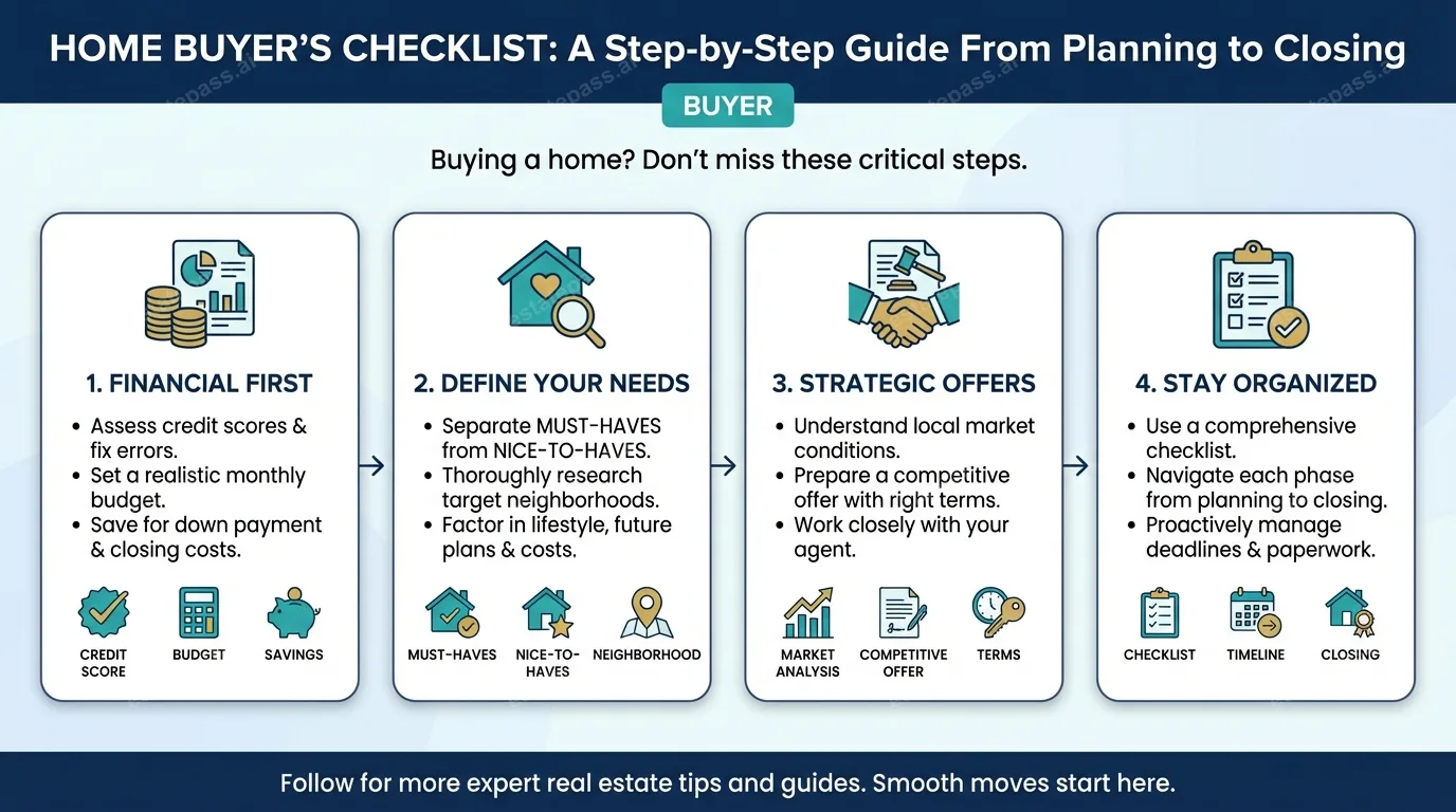 Home Buyer’s Checklist: A Step-by-Step Guide From Planning to Closing