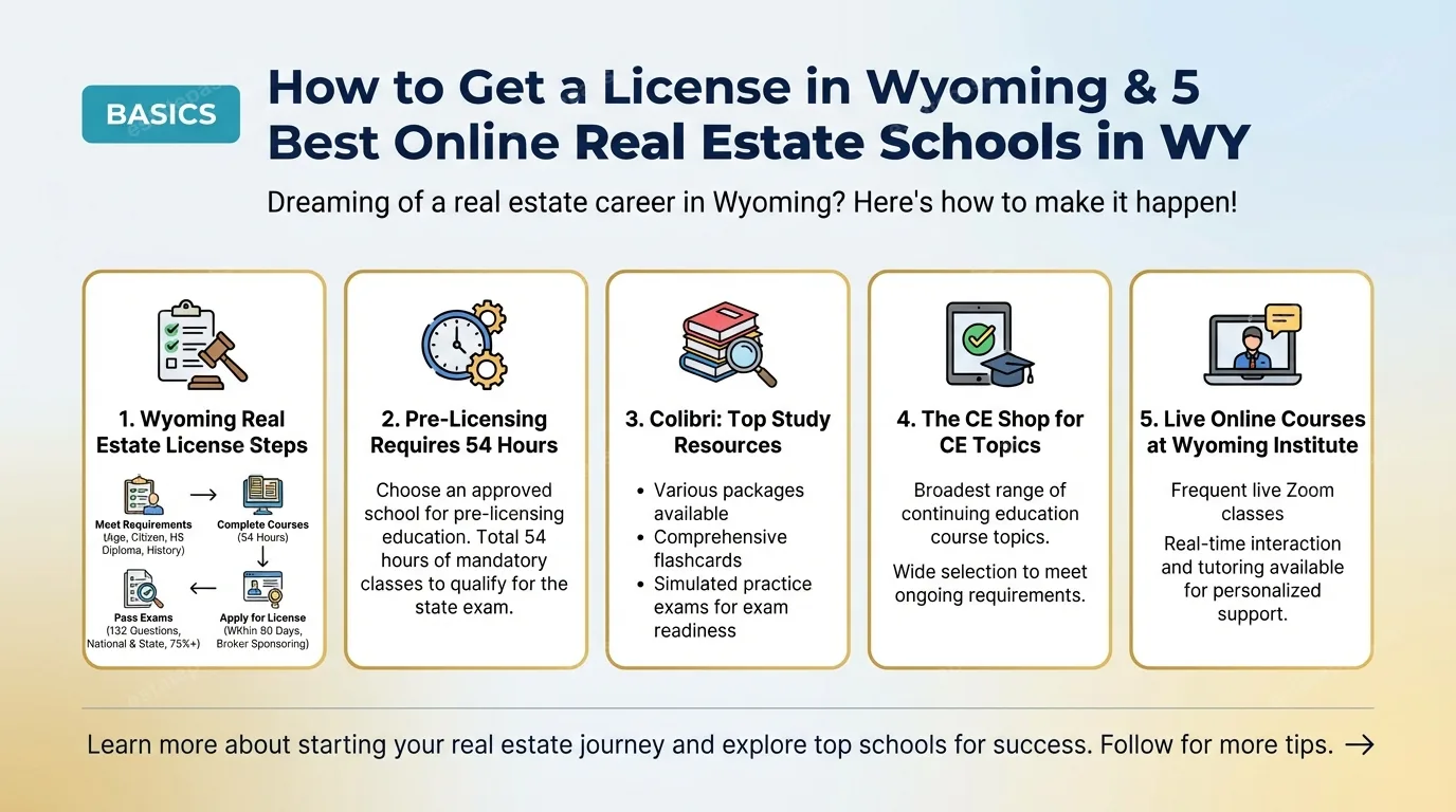 How to Get a License in Wyoming & 5 Best Online Real Estate Schools in WY