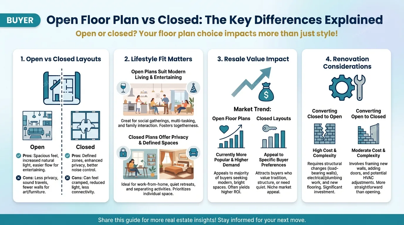 Open Floor Plan vs Closed: The Key Differences Explained