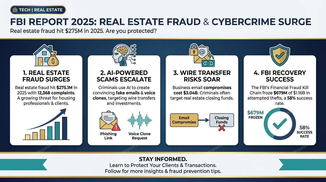FBI: Cybercrime losses topped $20.8B in 2025, real estate fraud hit $275M