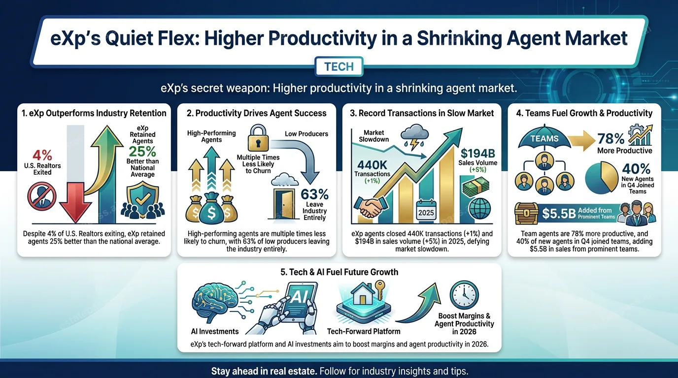 eXp’s quiet flex: Higher productivity in a shrinking agent market
