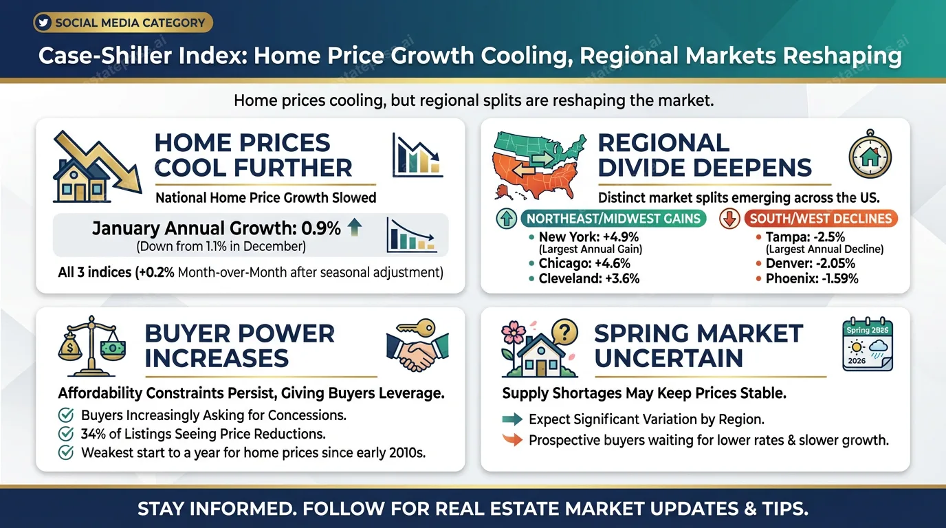 Case-Shiller index shows home price growth cooled further in January