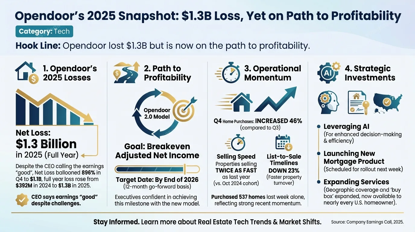 Opendoor posts $1.3B loss in 2025 but sees path to profitability