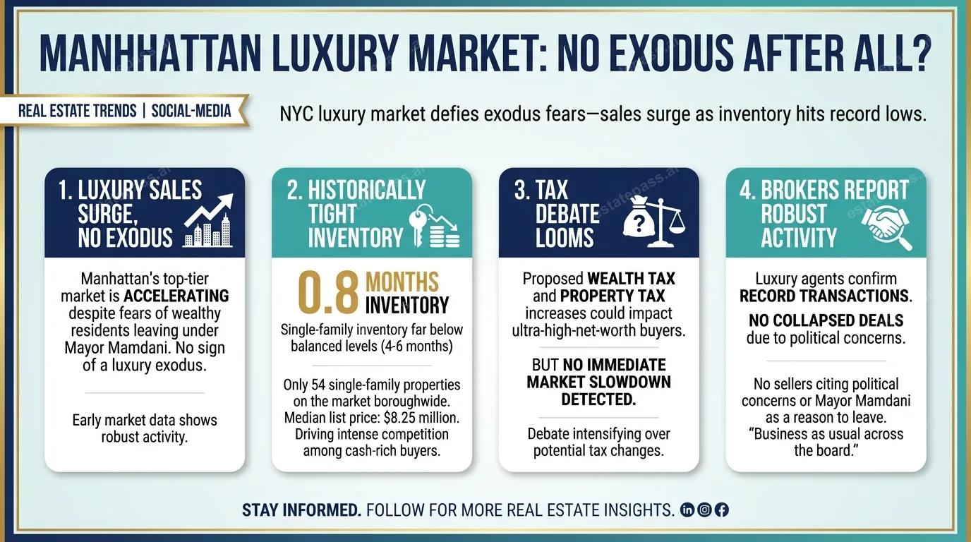 No exodus after all? Manhattan luxury market sales accelerate under Mamdani