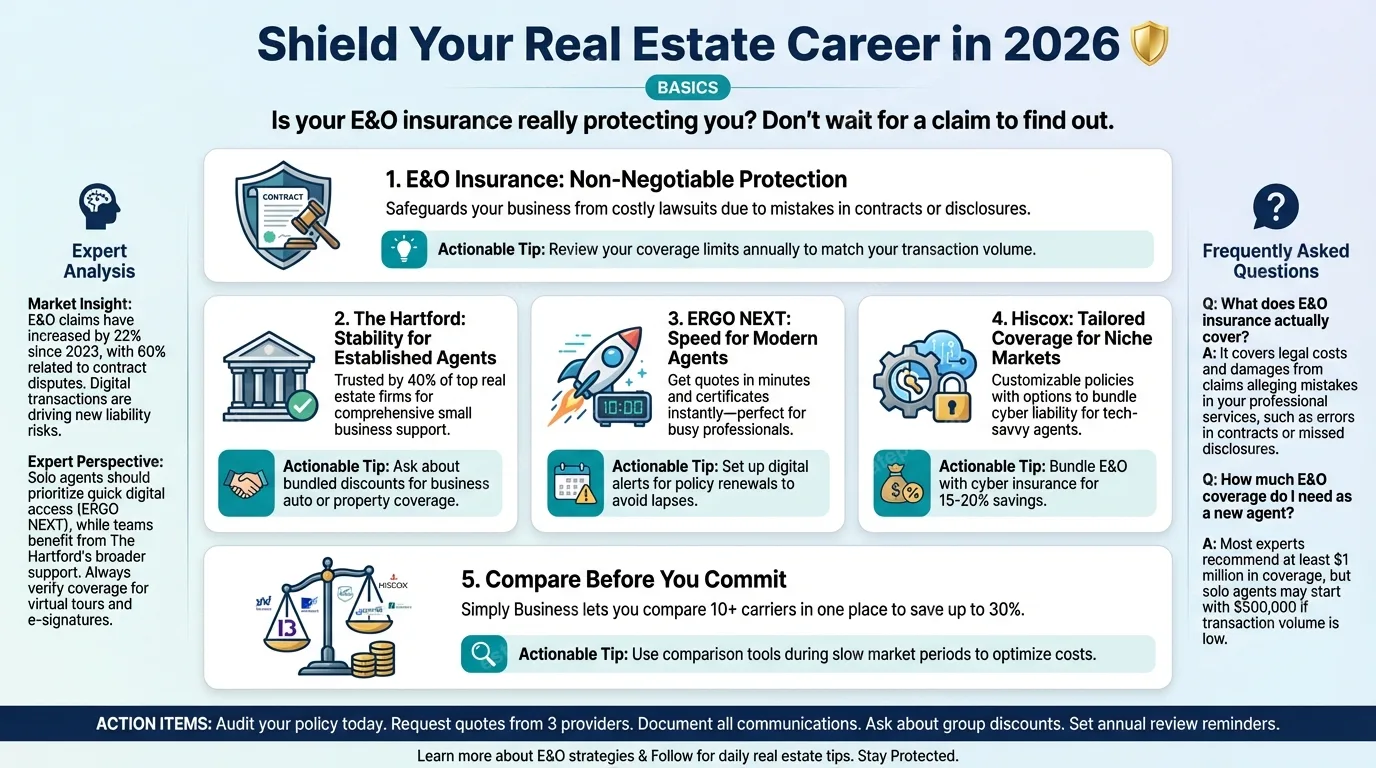 Best Errors and Omissions (E&O) Insurance for Real Estate Professionals in 2026