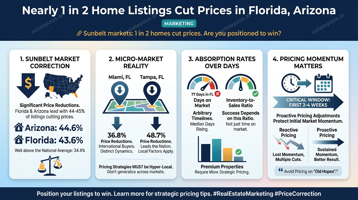 Nearly 1 in 2 home listings cut prices in Florida, Arizona