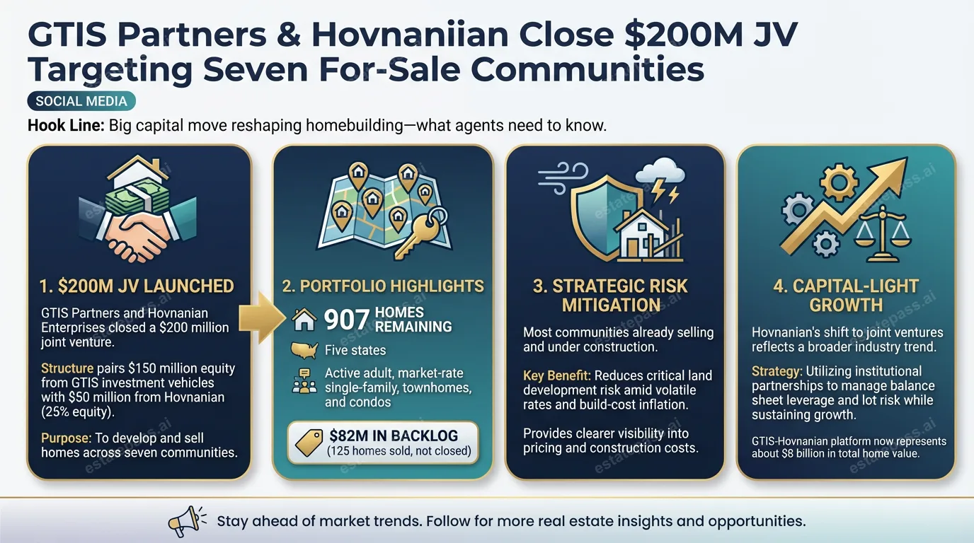 GTIS Partners, Hovnanian close $200M JV targeting seven for-sale communities