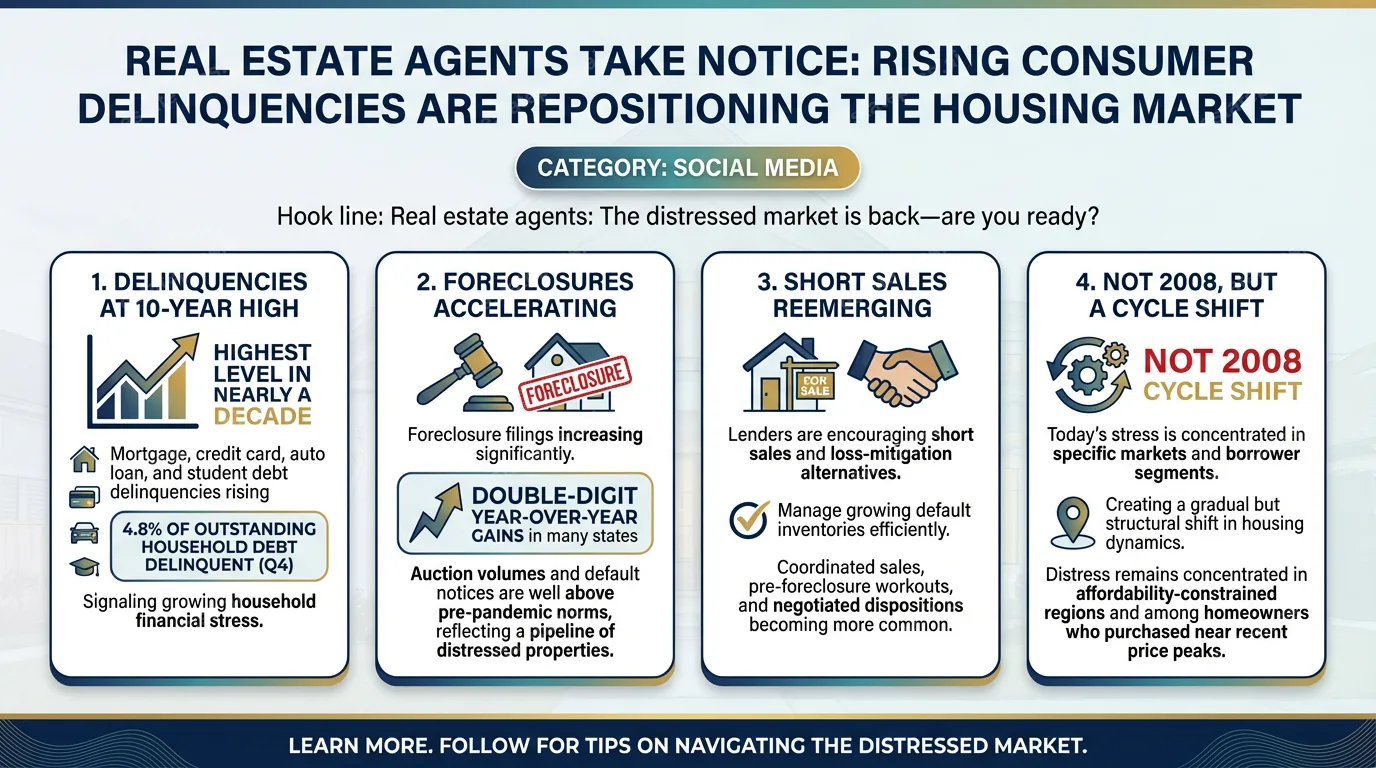Real estate agents take notice: Rising consumer delinquencies are repositioning the housing market