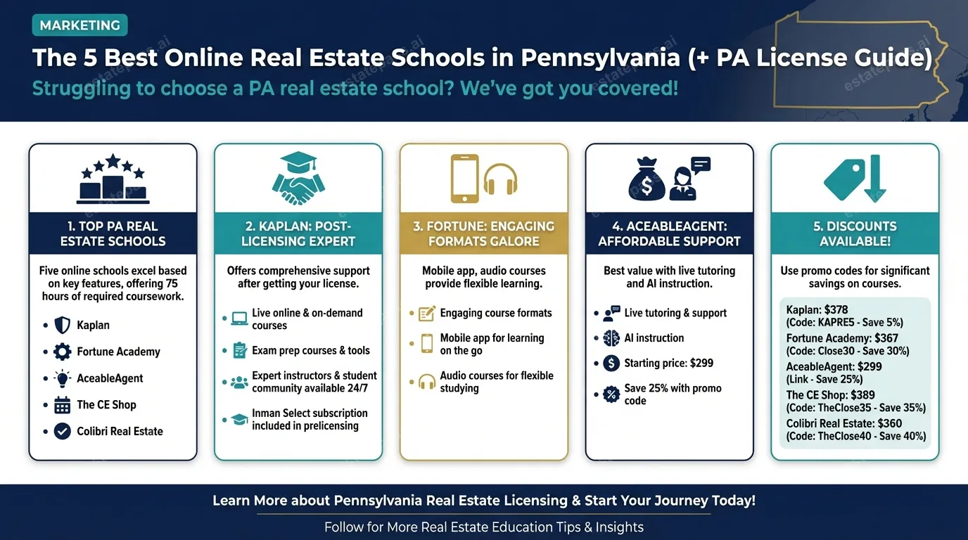 The 5 Best Online Real Estate Schools in Pennsylvania (+ PA License Guide)