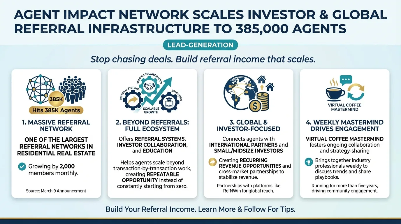Agent Impact Network scales investor and global referral infrastructure to 385,000 agents
