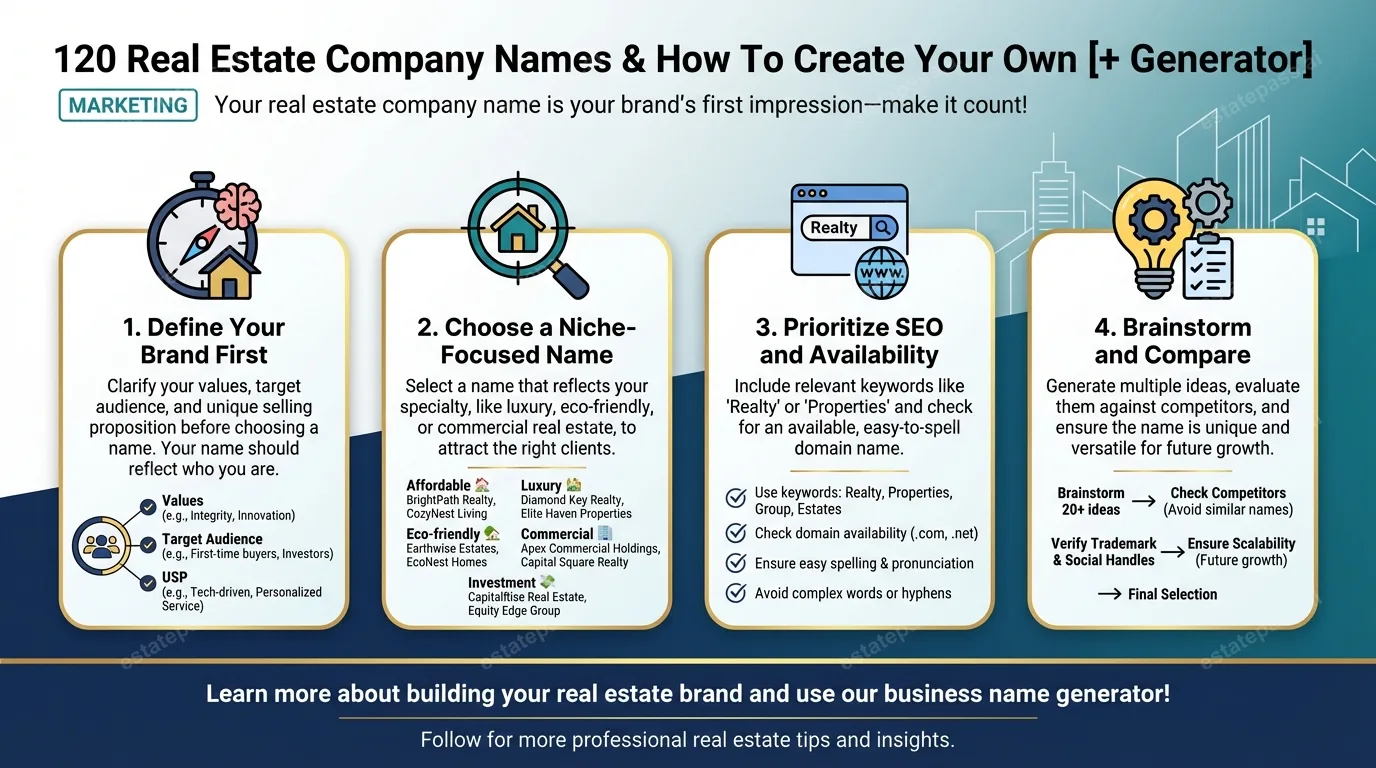 120 Real Estate Company Names & How To Create Your Own [+ Generator]