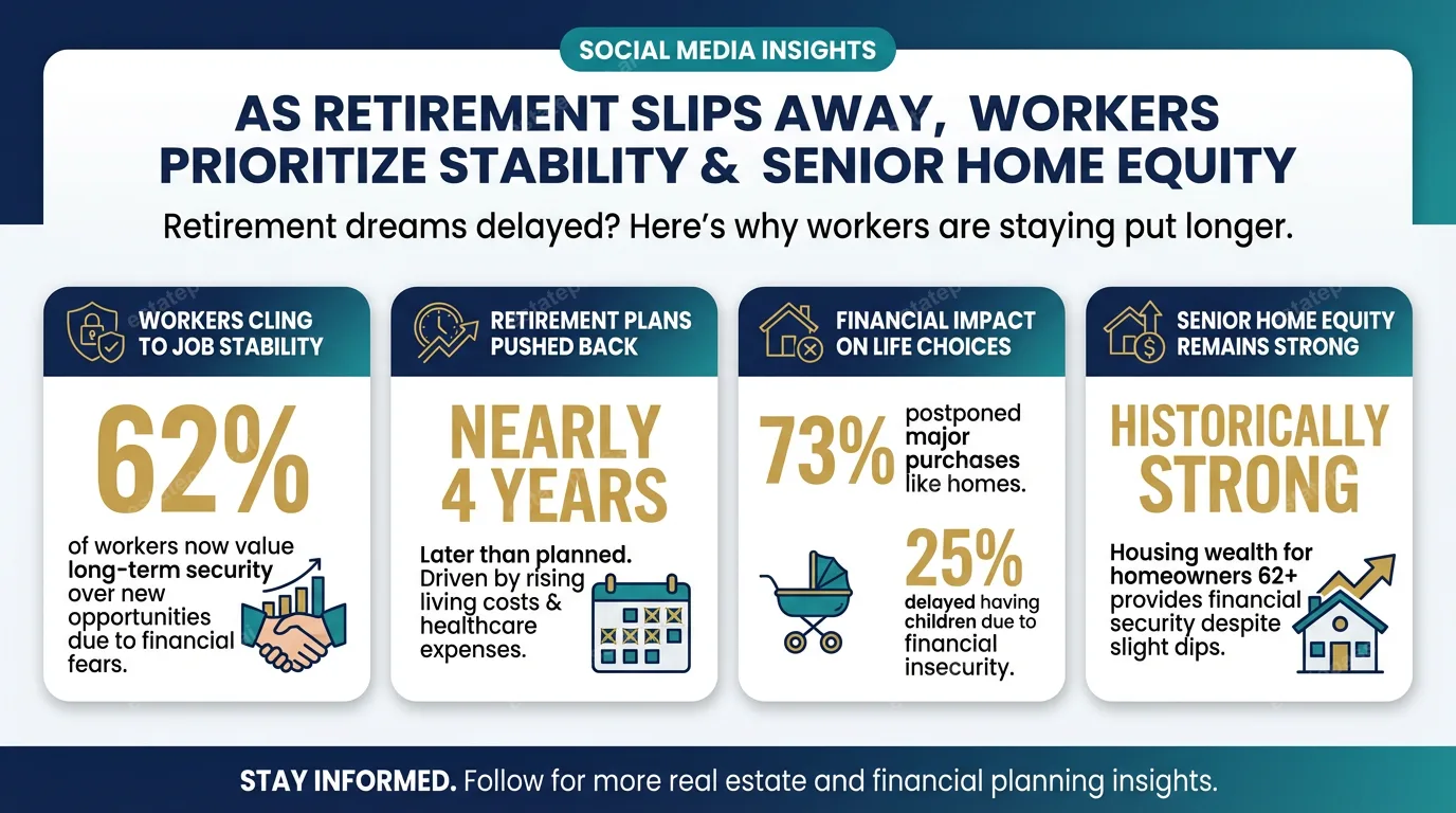 As retirement slips further away, workers prioritize stability and senior home equity