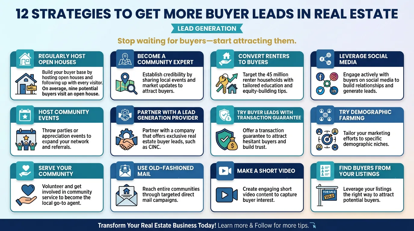 12 Strategies to Get More Buyer Leads in Real Estate