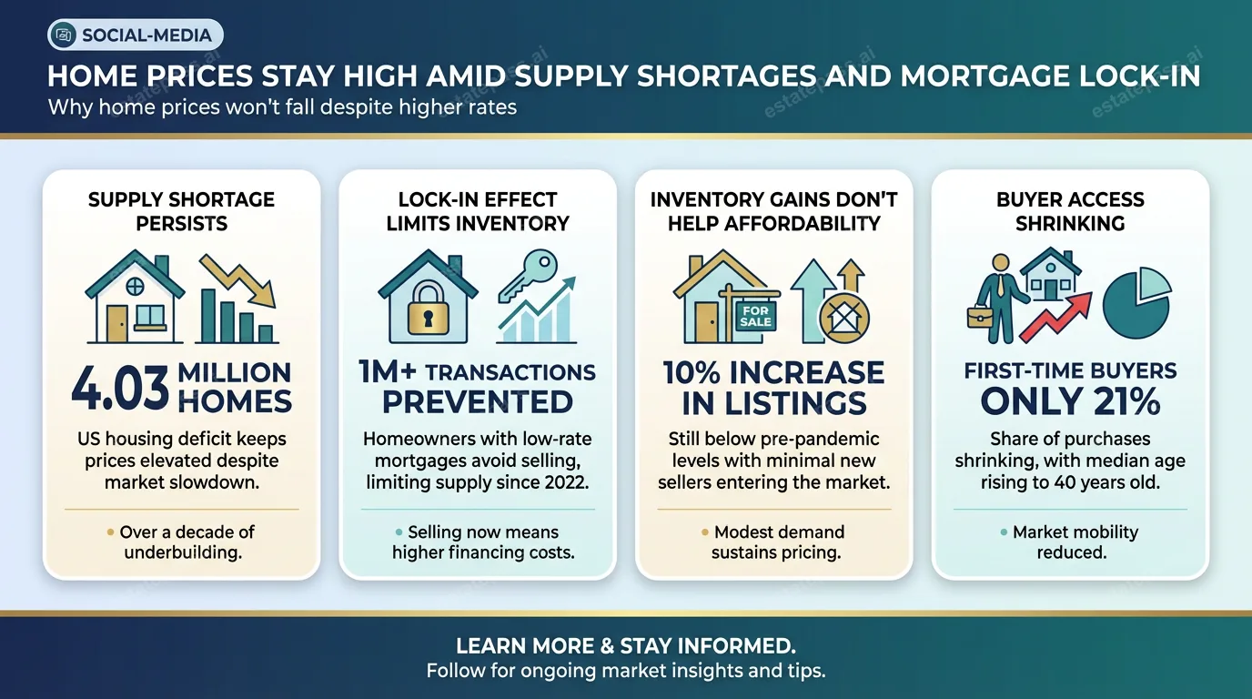Home Prices Stay High Amid Supply Shortages and Mortgage Lock-In