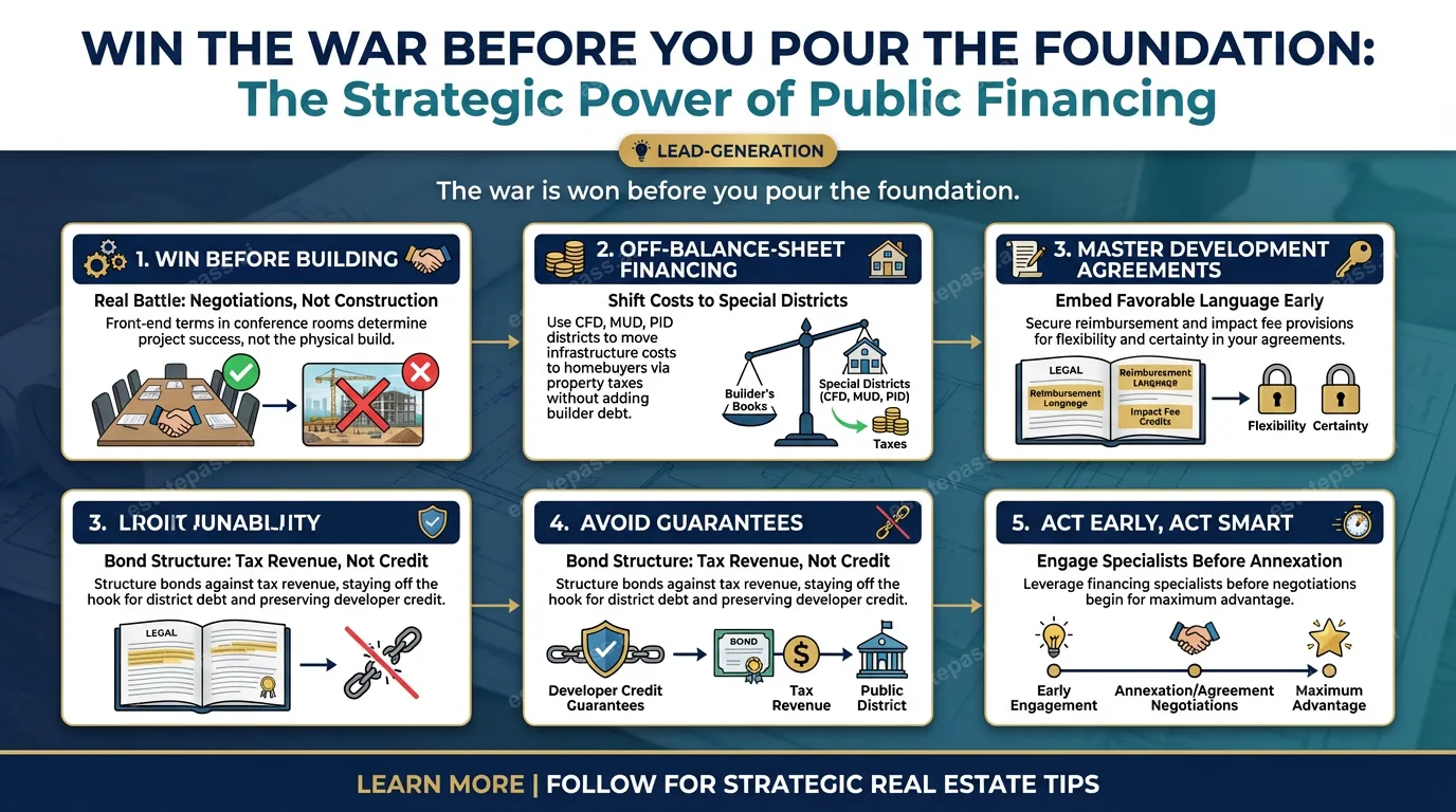 Win the war before you pour the foundation: The strategic power of public financing