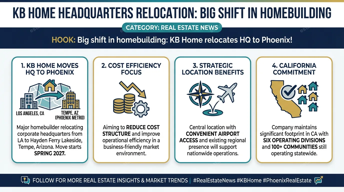 KB HOME to move corporate headquarters from LA to Phoenix