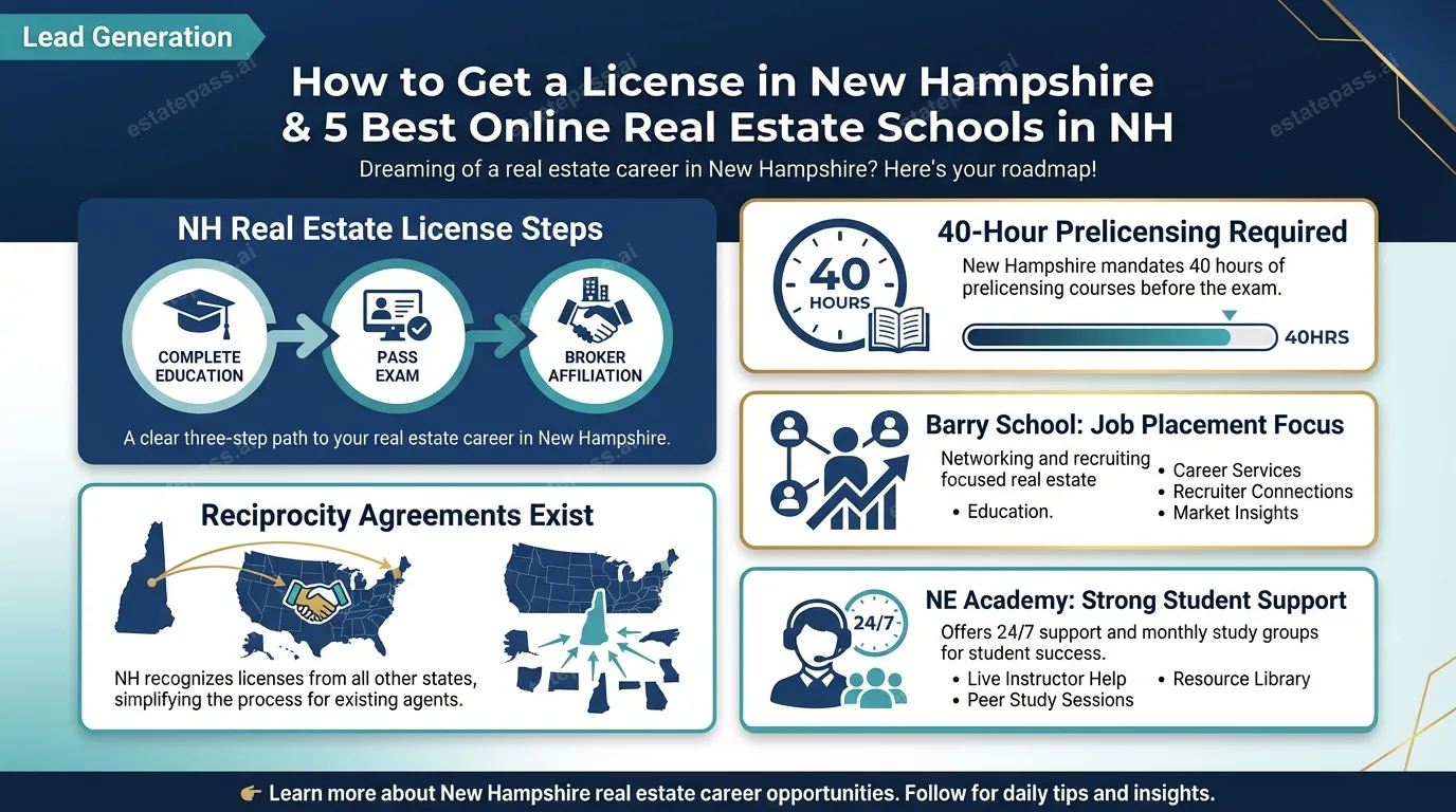 How to Get a License in New Hampshire & 5 Best Online Real Estate Schools in NH