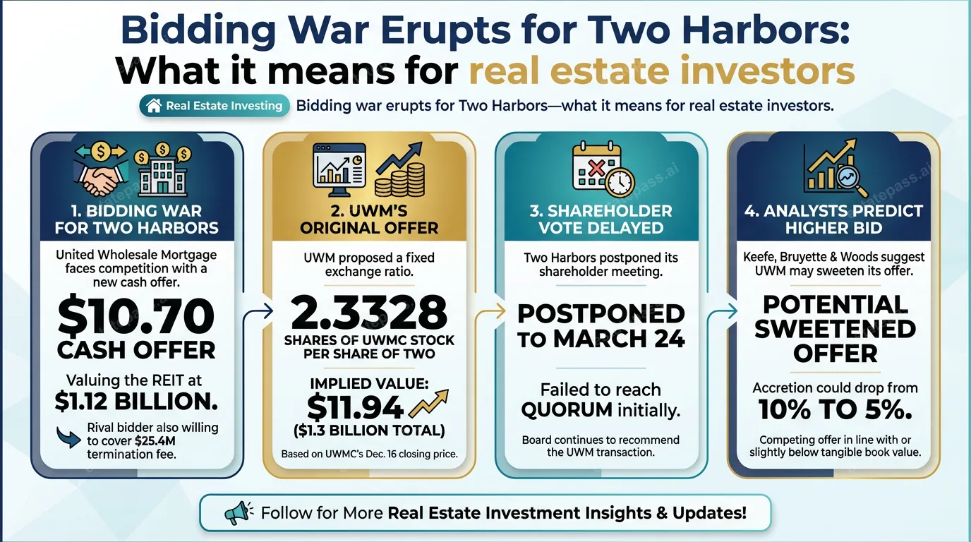 Bidding war emerges for Two Harbors as rival offer pressures UWM