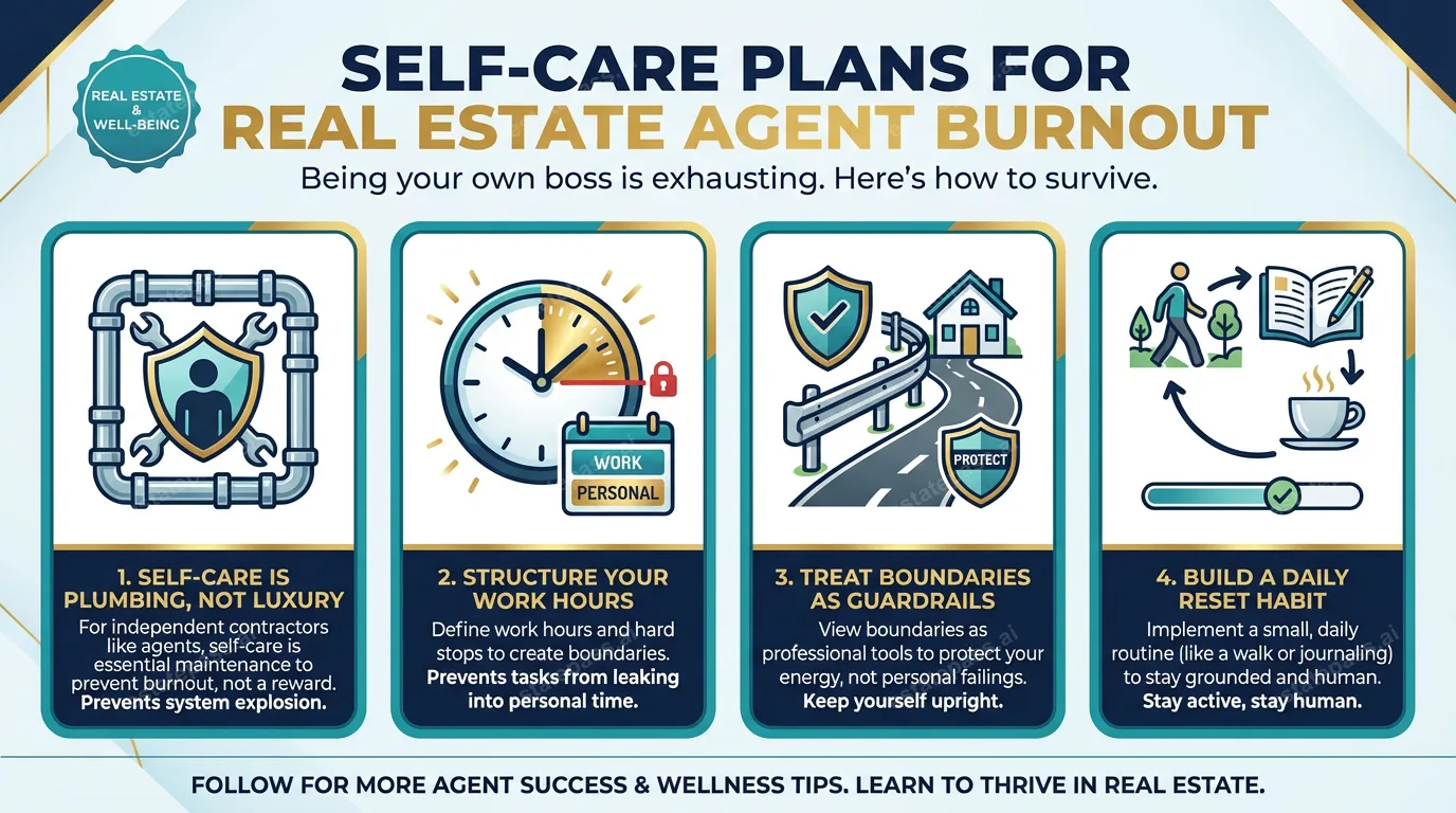 Self-care plans for real estate agent burnout