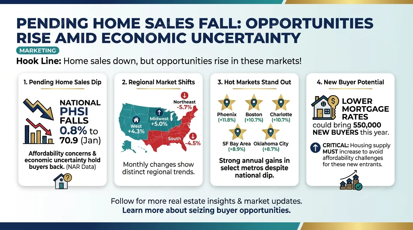 Pending home sales fall as economic uncertainty remains