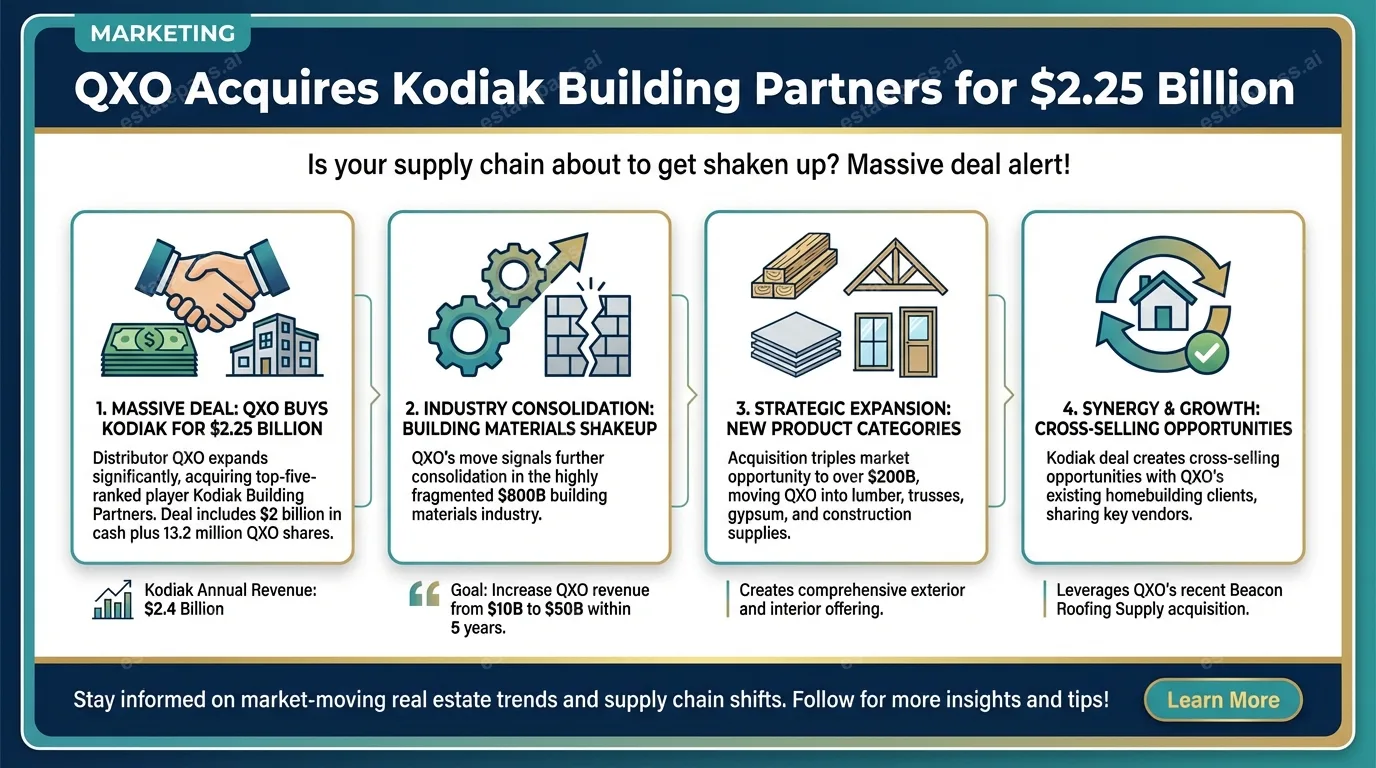 QXO set to acquire Kodiak Building Partners for $2.25 billion