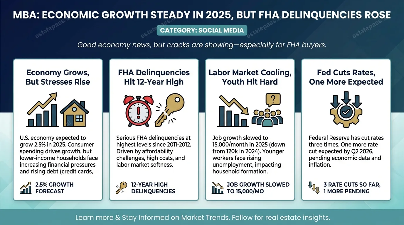 MBA: Economic growth steady in 2025, but FHA delinquencies rose