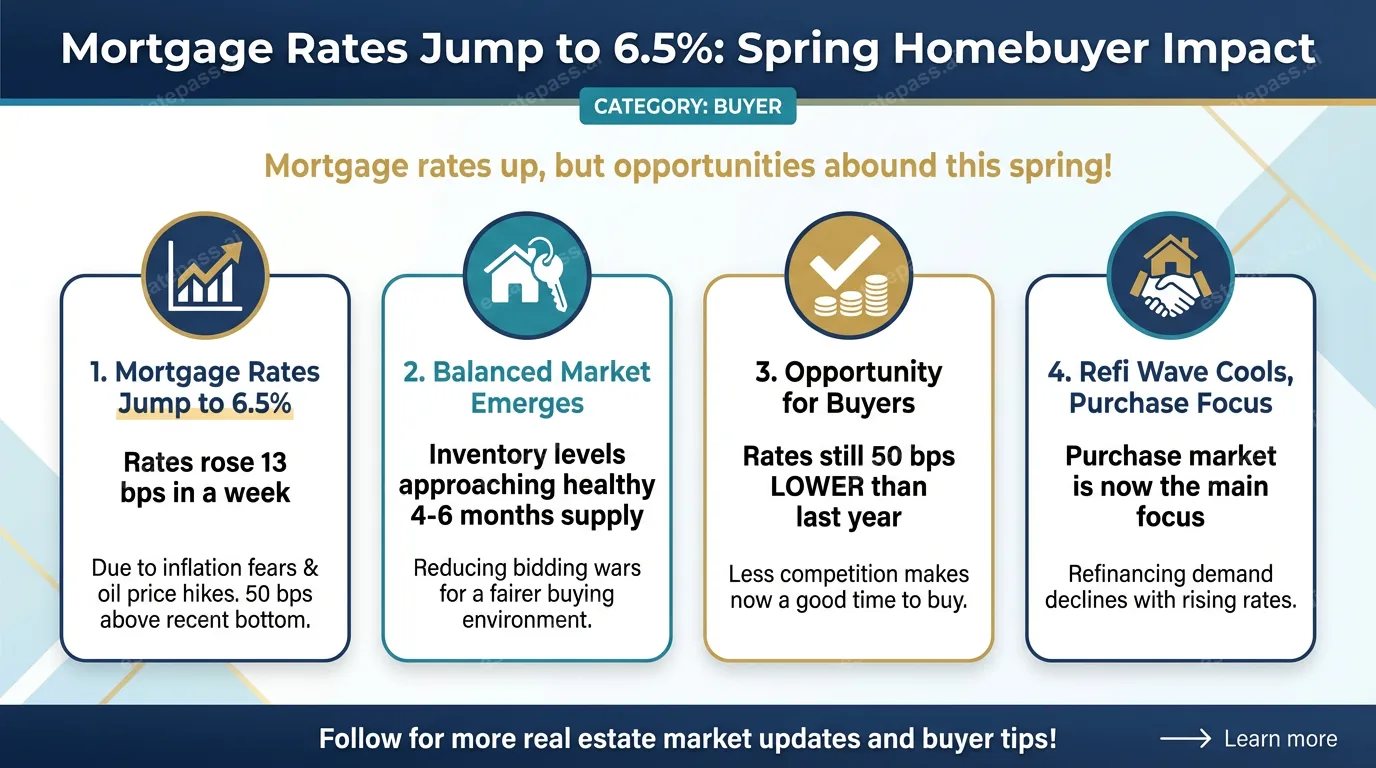 Mortgage rates jump to 6.5% on inflation fears. What’s the impact on spring homebuyers?