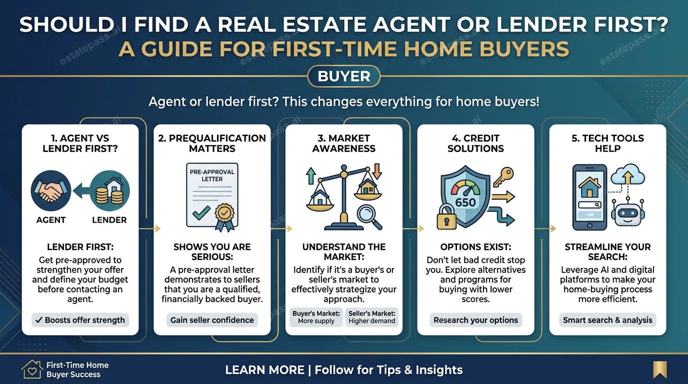 Should I Find a Real Estate Agent or Lender First? A Guide for First Time Home Buyers